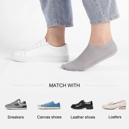 🔥 3-pack osynliga strumpor med grepp 🧦 – Andningsbar, lågskuren, halksäker och svettabsorberande design