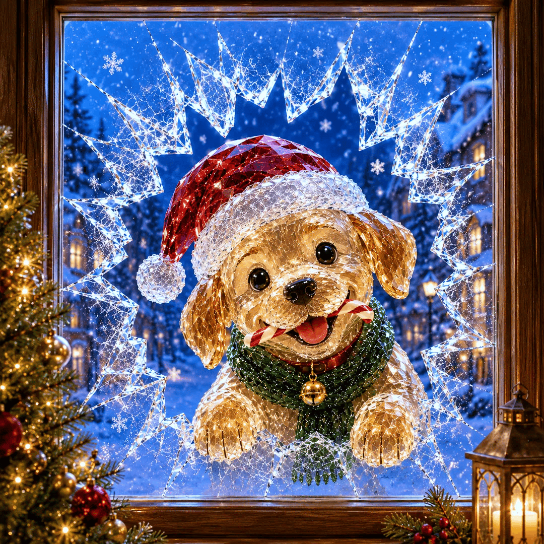 🔥HETEREA 49% RABATT✨🎄Kristalljuldekal för inbrott i fönstret — 3D-fönsterdekoration av krossat glas