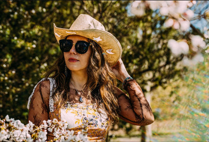 Sista dagen 50% rabatt🔥Suncatcher Cowgirl Halm Prisma Hatt