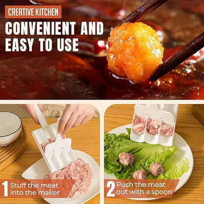 🔥49% RABATT! Trippel köttbullemaskin – Forma 3/4 perfekta köttbullar samtidigt för pasta, soppa och gryta