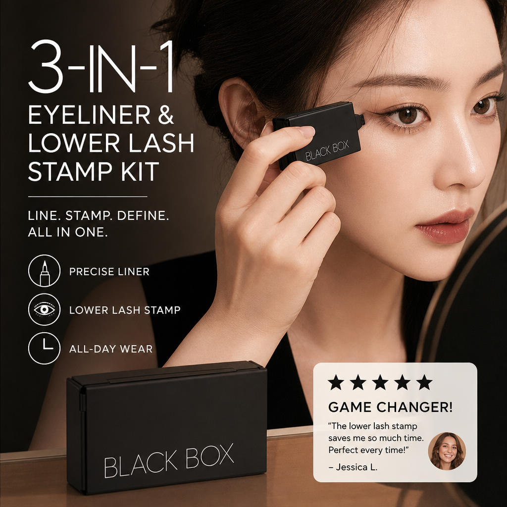 🥳HETT REA 2026🥳💞50 000+ SÅLDA!💄✨ 50% RABATT! 3-i-1 Eyeliner & Undre Fransstämpelkit – Stämpla perfekta vingar och fransar på några sekunder. Vattenfast, kladdfri. Ingen stadig hand behövs! 👁️🖌️
