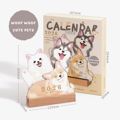📅🐾 3D-bordskalender med katter och hundar – ett år fullt av sötma på ditt skrivbord! ✨😻🐶
