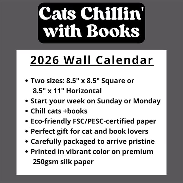 🔥Sista dagen 49 % rabatt - 😻🗓️Katter som chillar med böcker 2026 väggkalender