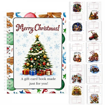 🔥🎁70% RABATT!!! - Redo för jul!🎅 Julklappskortshäfte -👍Gör-det-själv spiralbundet julklappskortshållarbok