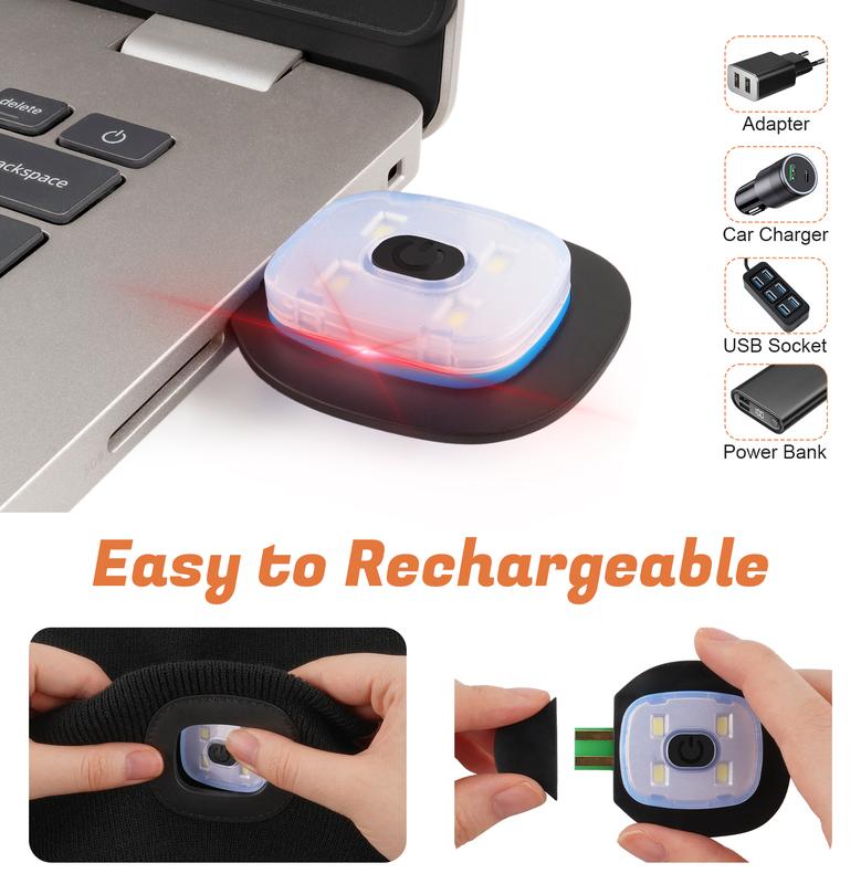 USB-uppladdningsbar LED-mössa