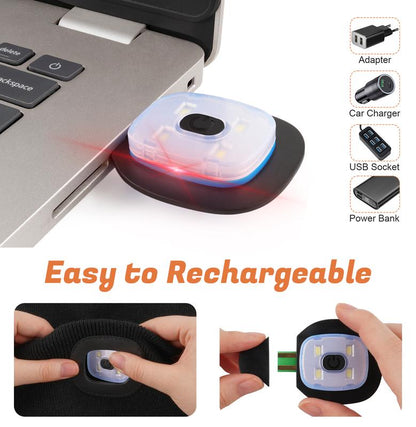 USB-uppladdningsbar LED-mössa