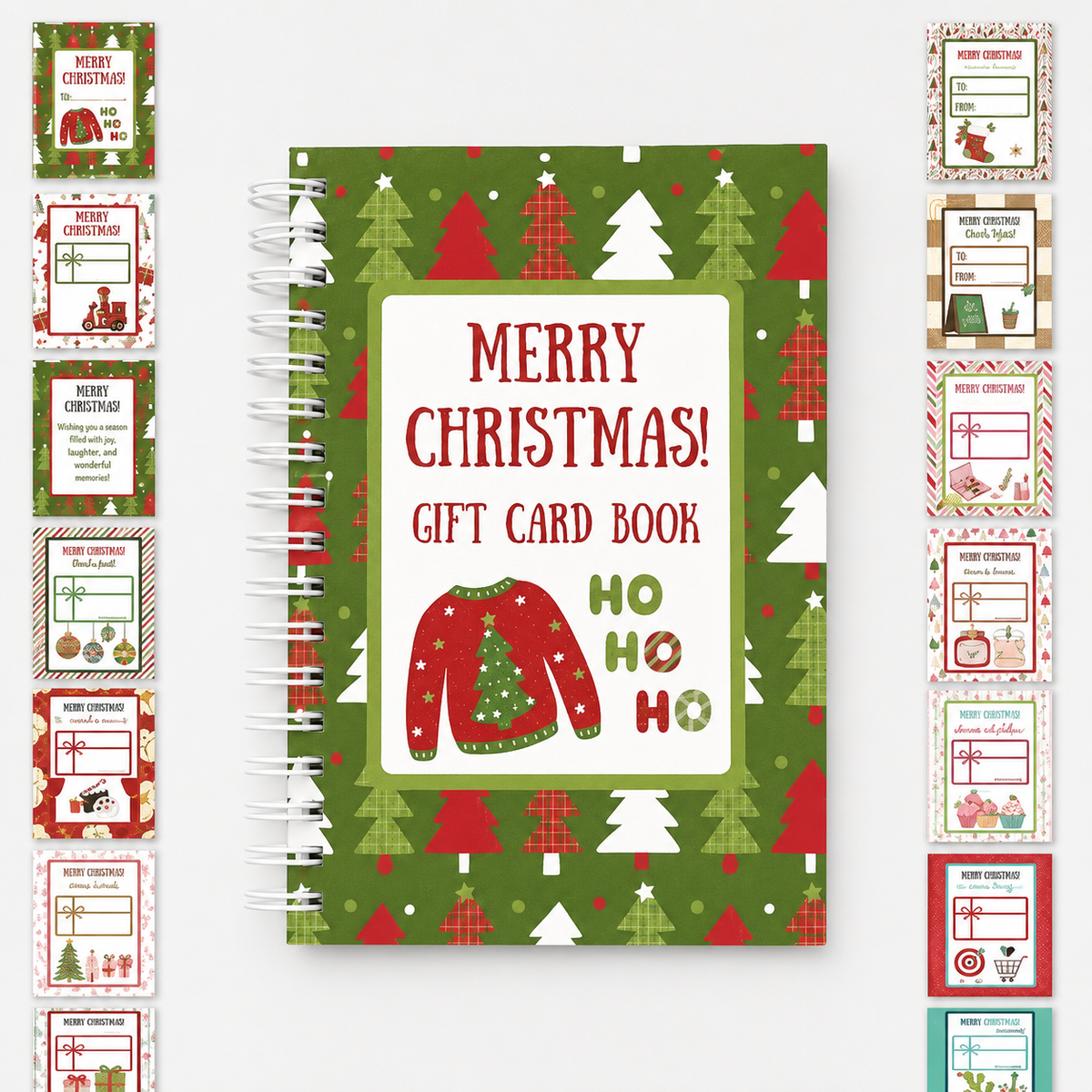 🔥🎁70% RABATT!!! - Redo för jul!🎅 Julklappskortshäfte -👍Gör-det-själv spiralbundet julklappskortshållarbok