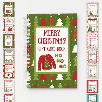 🔥🎁70% RABATT!!! - Redo för jul!🎅 Julklappskortshäfte -👍Gör-det-själv spiralbundet julklappskortshållarbok