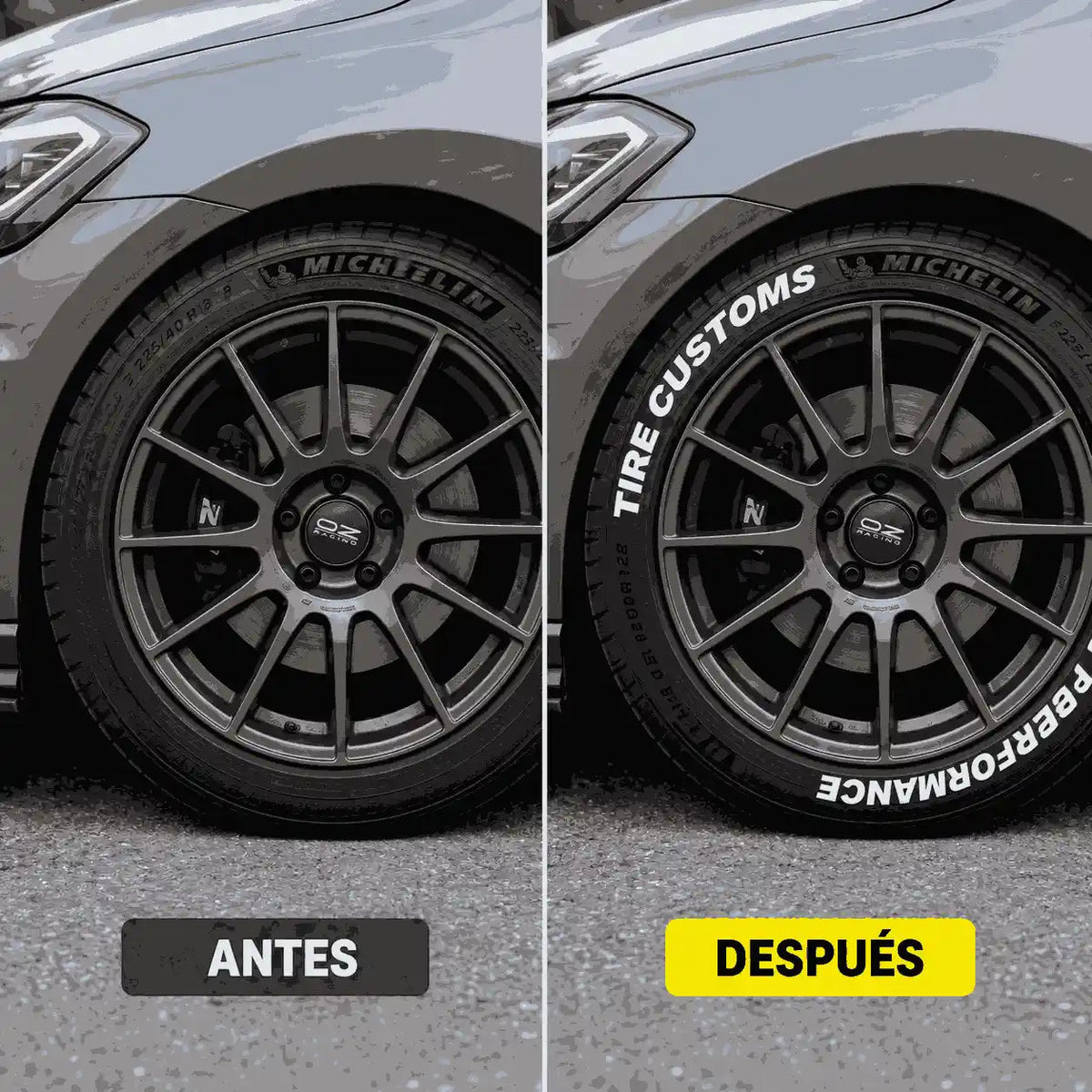🏎️ Anpassad markering för hjulpansar för flera ytor