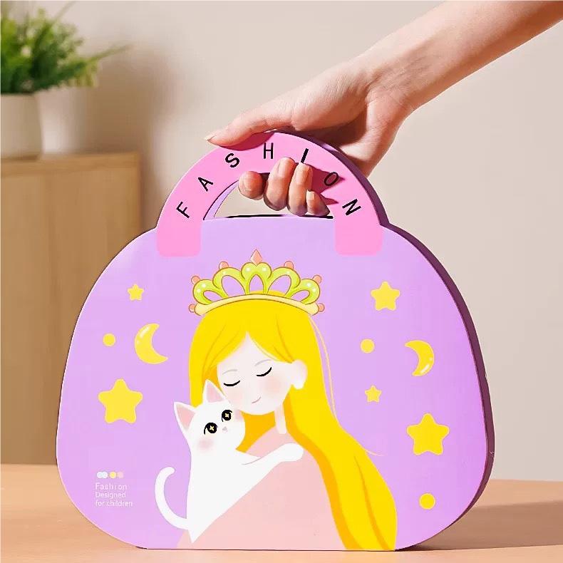 👸Prinsessans DIY-hantverkskit: smink, diamantkonst och klädsel