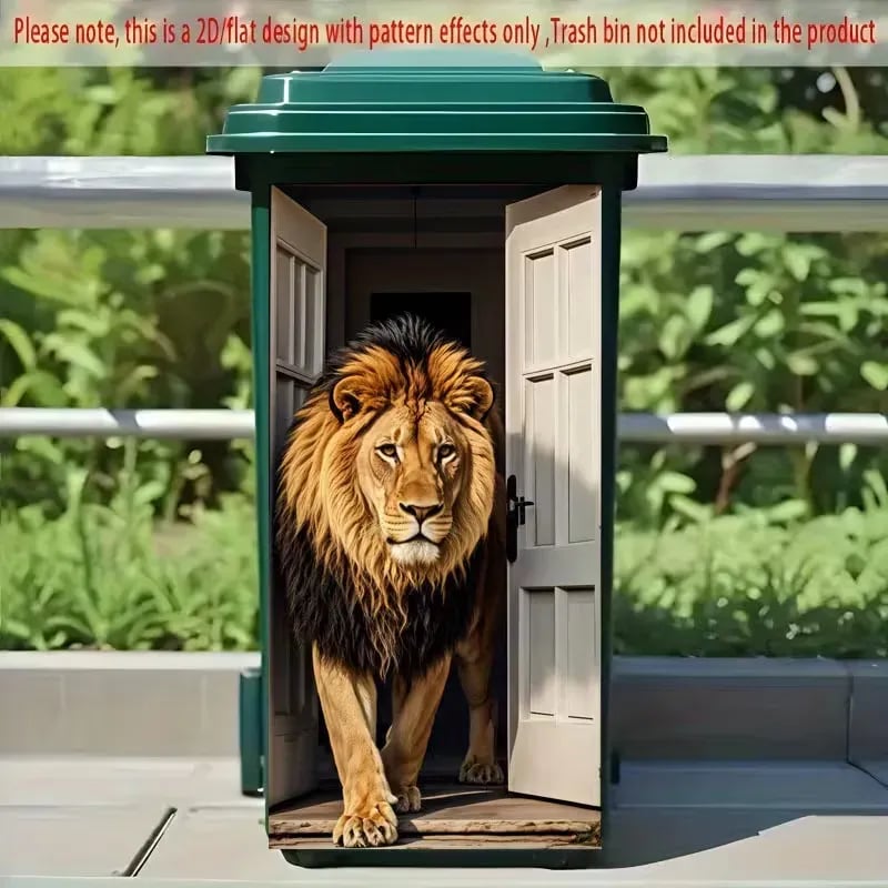 🦒🐯Kreativt klistermärke för soptunna med färgglad tecknad serie✨