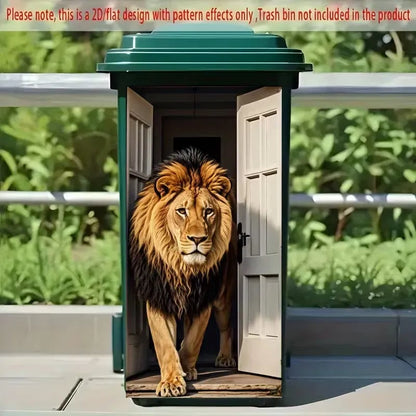 🦒🐯Kreativt klistermärke för soptunna med färgglad tecknad serie✨