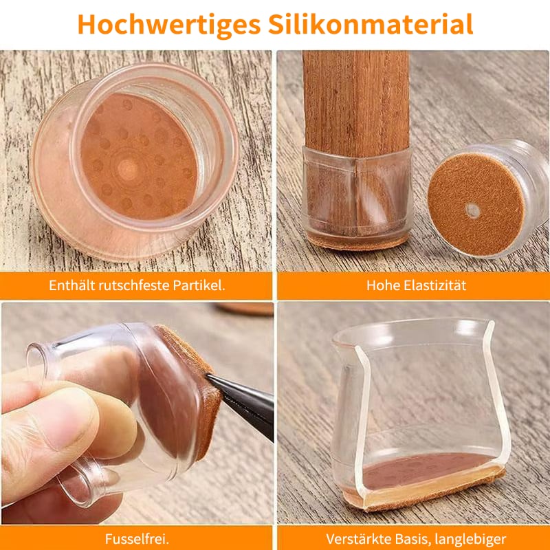 ✨ Universella stolsbenskydd av gummi – Passar alla stolsbensformer, reptåliga och slitstarka, den ultimata lösningen för att skydda dina golv.