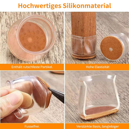 ✨ Universella stolsbenskydd av gummi – Passar alla stolsbensformer, reptåliga och slitstarka, den ultimata lösningen för att skydda dina golv.