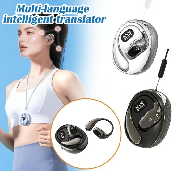 MS190 Översättningshörlurar, Stöder realtidsöversättning på 156 språk med app, Bluetooth 5.3-hörlura