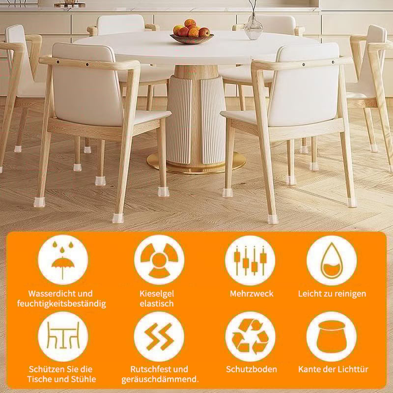 ✨ Universella stolsbenskydd av gummi – Passar alla stolsbensformer, reptåliga och slitstarka, den ultimata lösningen för att skydda dina golv.