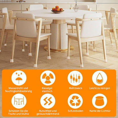 ✨ Universella stolsbenskydd av gummi – Passar alla stolsbensformer, reptåliga och slitstarka, den ultimata lösningen för att skydda dina golv.