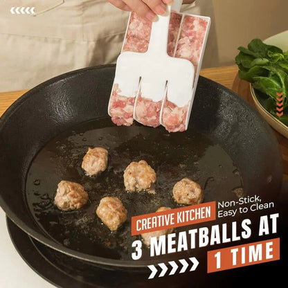 🔥49% RABATT! Trippel köttbullemaskin – Forma 3/4 perfekta köttbullar samtidigt för pasta, soppa och gryta