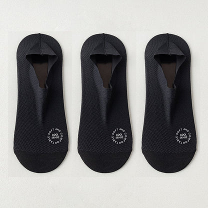 🔥 3-pack osynliga strumpor med grepp 🧦 – Andningsbar, lågskuren, halksäker och svettabsorberande design
