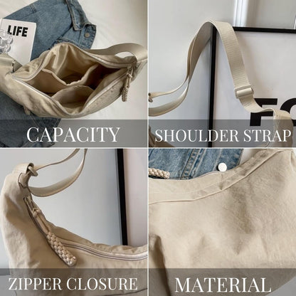 🏆5 000 sålda denna vecka!🔥Designer Direktförsäljning👜 Dammode Enfärgad Axelremsväska i Nylon