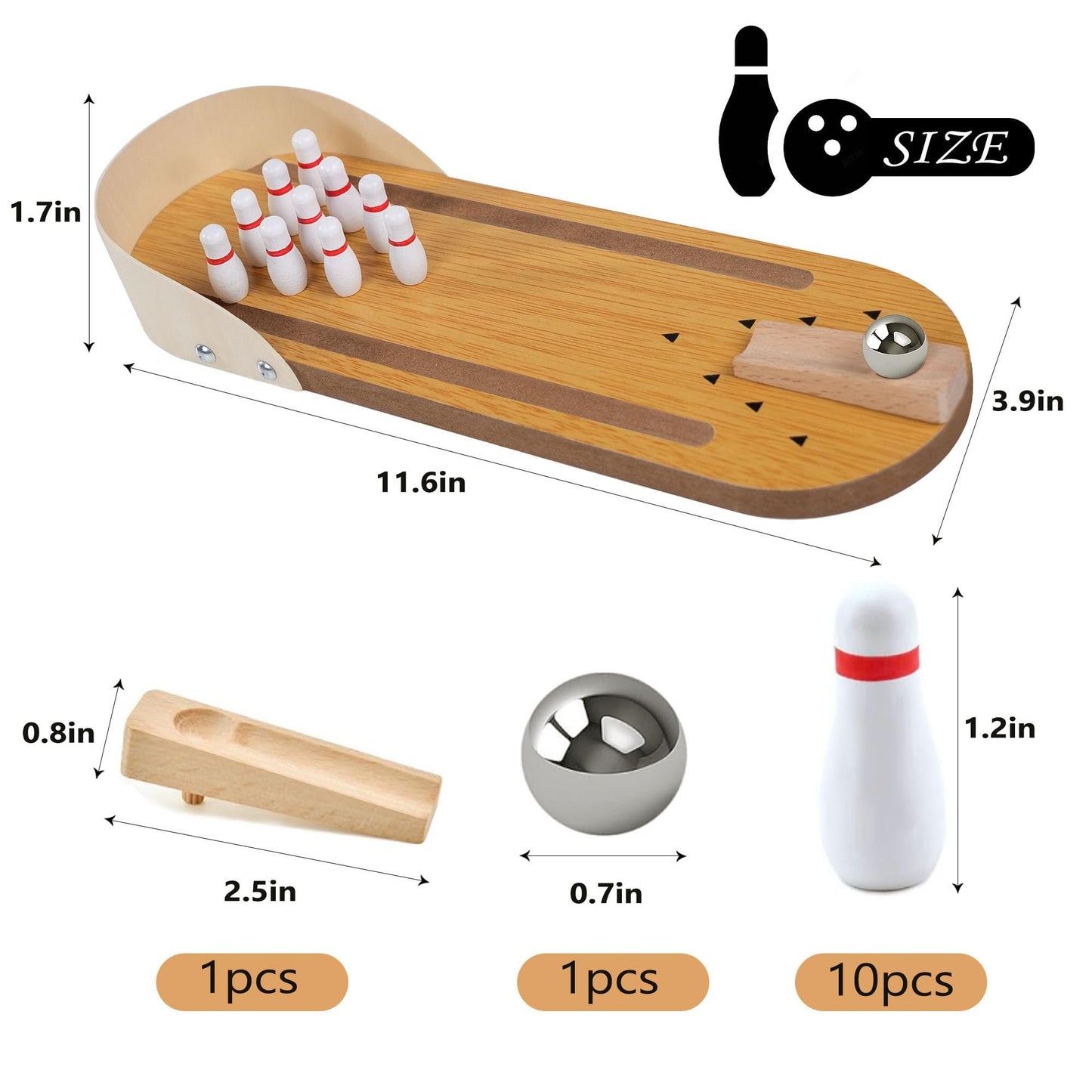 Mini-bowlingspelset för bor