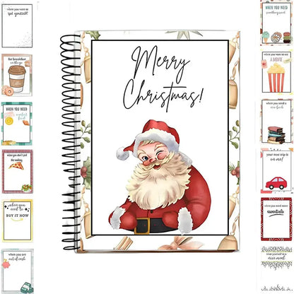 🔥🎁70% RABATT!!! - Redo för jul!🎅 Julklappskortshäfte -👍Gör-det-själv spiralbundet julklappskortshållarbok