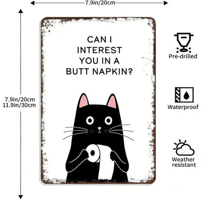 Vintage svartvit katt och höglandsboskap som väggkonst