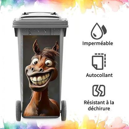 🦒🐯Kreativt klistermärke för soptunna med färgglad tecknad serie✨
