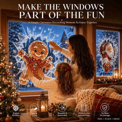 🔥HETEREA 49% RABATT✨🎄Kristalljuldekal för inbrott i fönstret — 3D-fönsterdekoration av krossat glas
