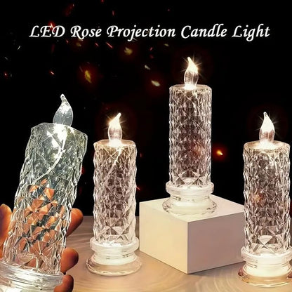 🔥🎁 LED-ljus i kristallform – elegant sken och mysig stämning