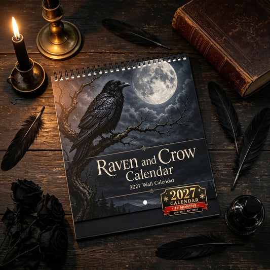 🐦‍⬛Raven & Crow 2027 Väggkalender — 12 månader av månbelyst gotisk konst🖤