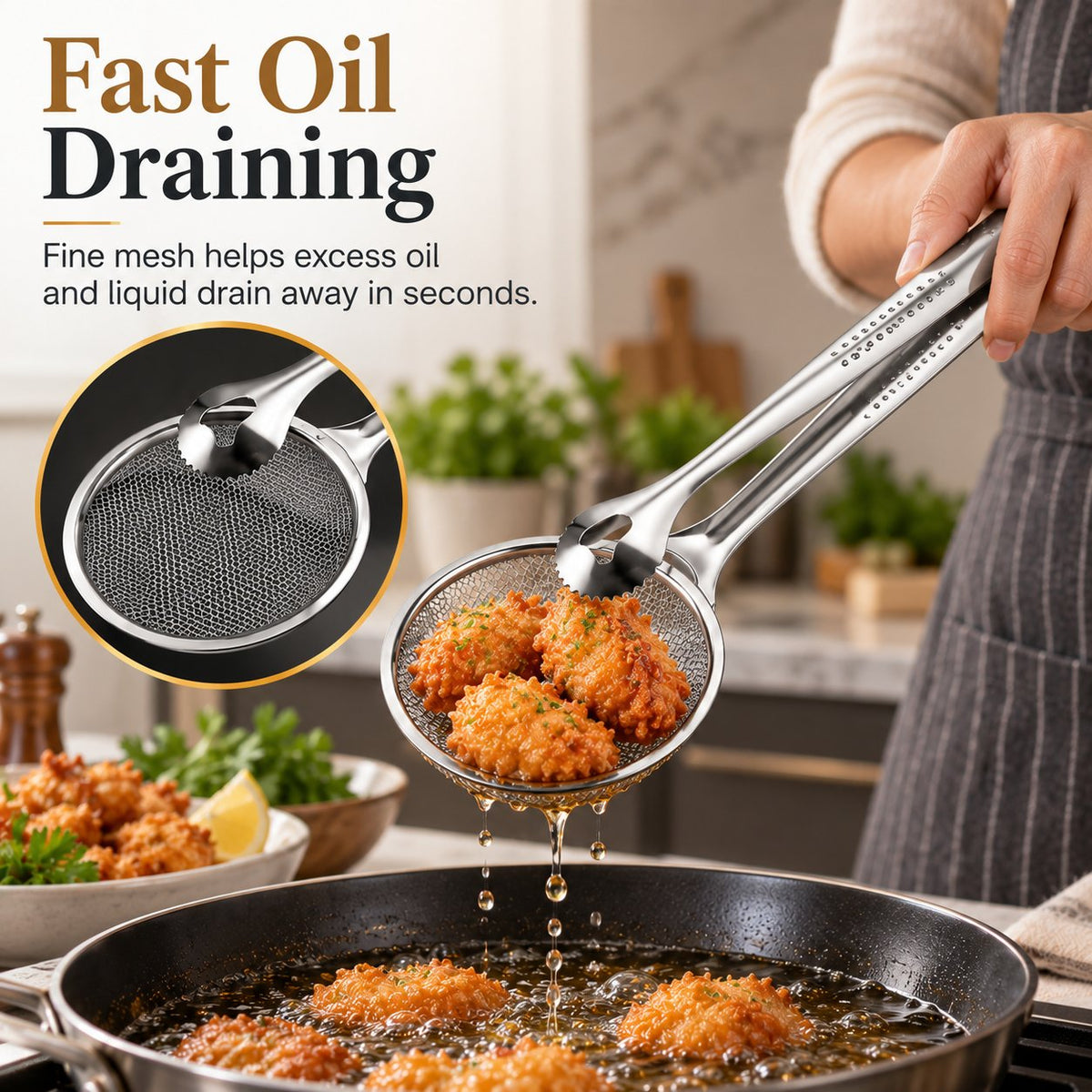 2-i-1 oljefilterklämma, matsil för stekt mat 🍳