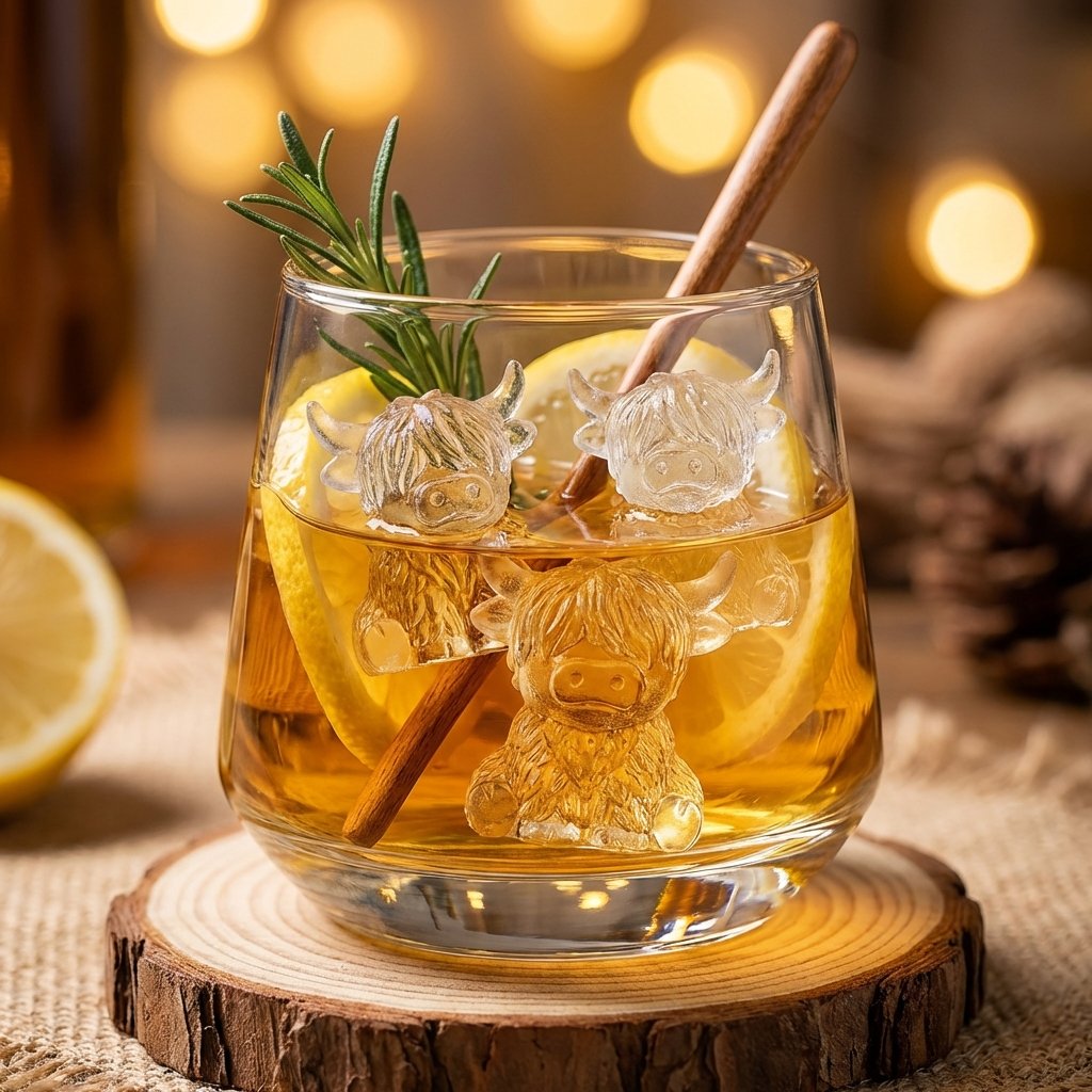 🐮 Mini iskubsform av höglandskon – Söt 3D-is för drycker, fester och presenter