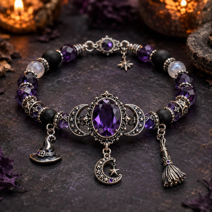 🔥 SISTA DAGEN 49% RABATT – 🔮 Häxans Kristallmåne-berlockarmband