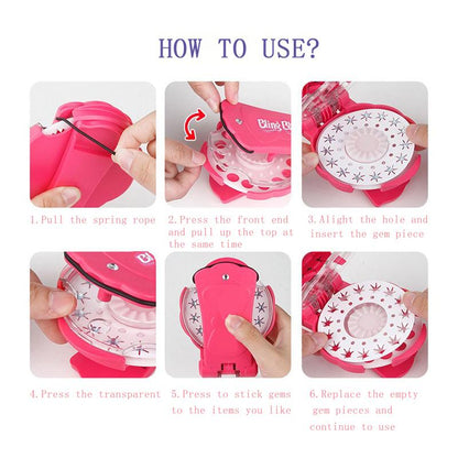 ✨Glitter Diamond Styling Tools Hair Gemstone Styling Set för att lysa upp flickors hår, kläder, accessoarer, hårstylingtillbehör utan värmebehov