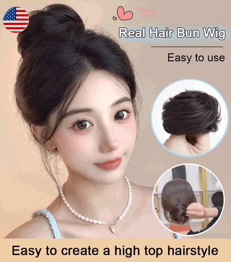 Bun-wig i äkta hår