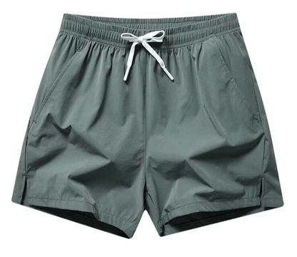 Shorts med dragsko i midjan och bokstavstryck för män -- snabbtorkande shorts