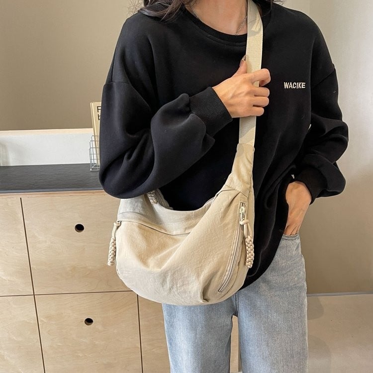 🏆5 000 sålda denna vecka!🔥Designer Direktförsäljning👜 Dammode Enfärgad Axelremsväska i Nylon