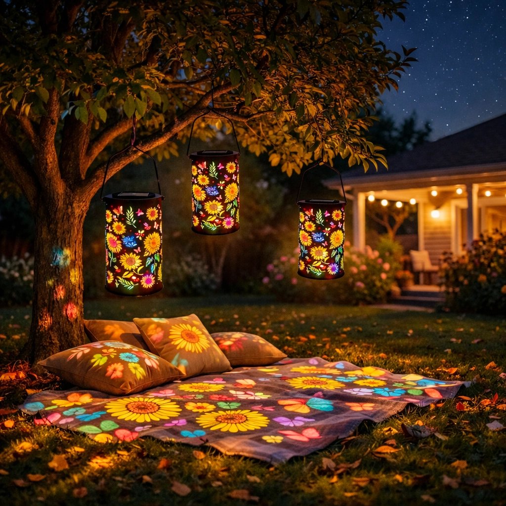 🌞Färgglad solcellsdriven trädgårdslykta med solrosljuseffekt