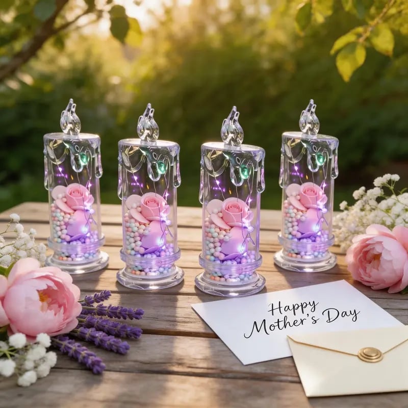 💖 Tidsbegränsat erbjudande för mors dag 🌹 Rosformad ljuslampa