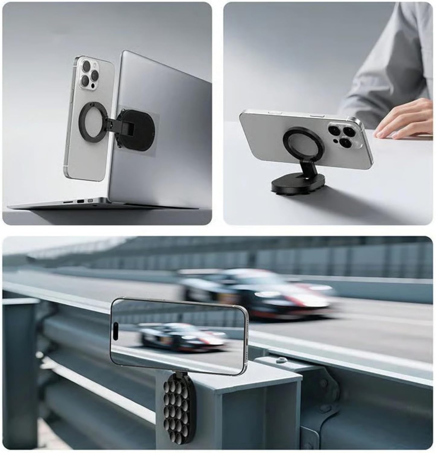 🔥 3-i-1 sugande magnetisk telefonhållare