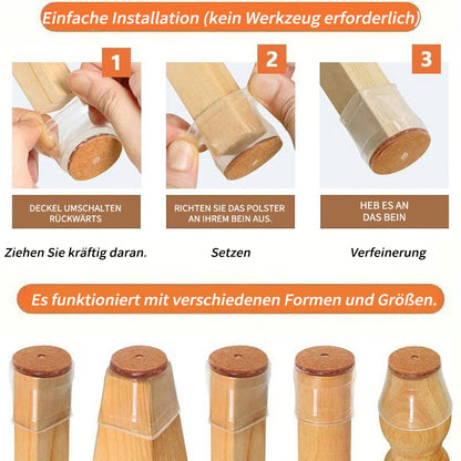 ✨ Universella stolsbenskydd av gummi – Passar alla stolsbensformer, reptåliga och slitstarka, den ultimata lösningen för att skydda dina golv.