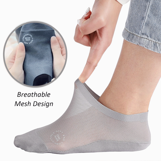 🔥 3-pack osynliga strumpor med grepp 🧦 – Andningsbar, lågskuren, halksäker och svettabsorberande design