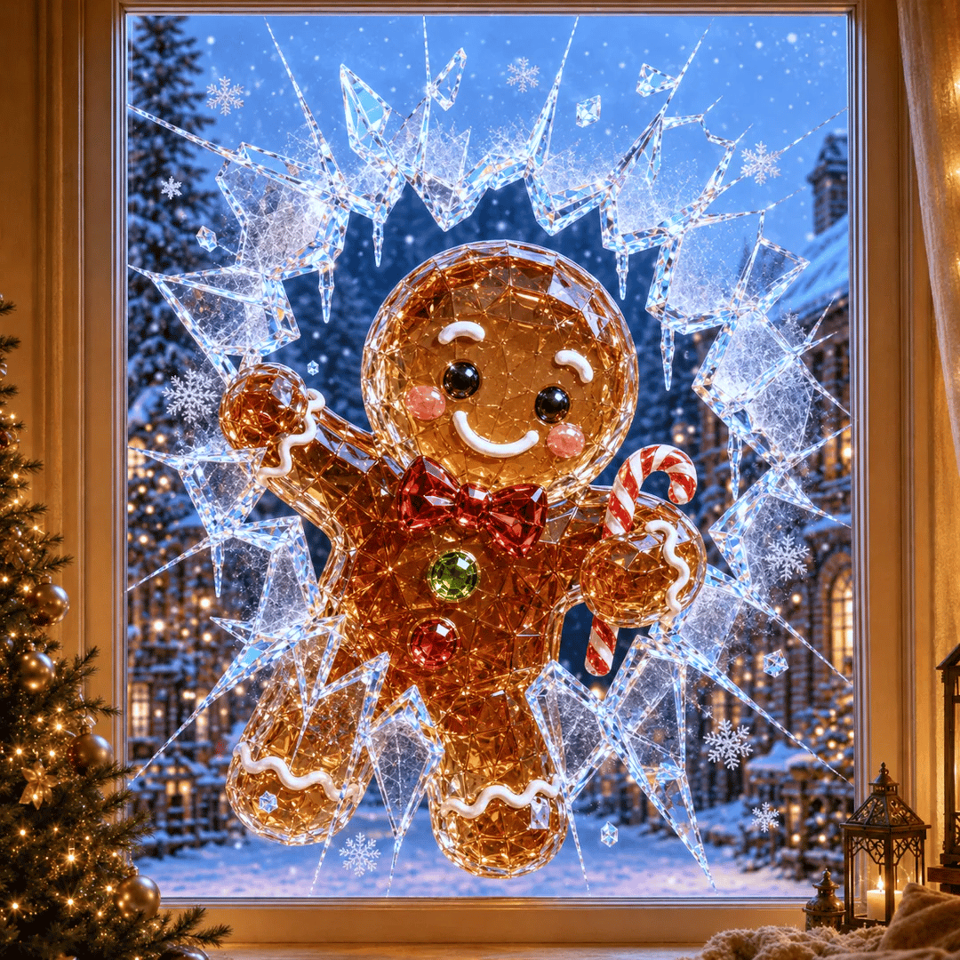 🔥HETEREA 49% RABATT✨🎄Kristalljuldekal för inbrott i fönstret — 3D-fönsterdekoration av krossat glas