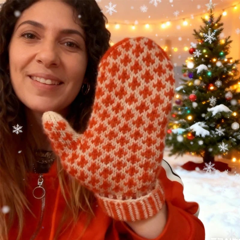 🔥【Sista chansen för 49% rabatt】🎅🧤✨ Stickade vantar i nordisk stil｜Dolda pixelerade långfingret - Retrostil × Rebellisk humor, värm din vinter! ❄️✨