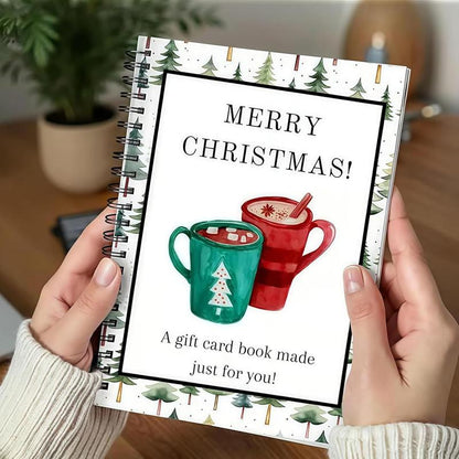 🔥🎁70% RABATT!!! - Redo för jul!🎅 Julklappskortshäfte -👍Gör-det-själv spiralbundet julklappskortshållarbok