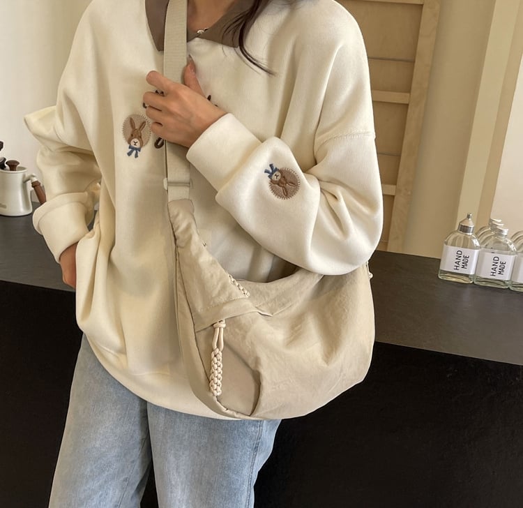 🏆5 000 sålda denna vecka!🔥Designer Direktförsäljning👜 Dammode Enfärgad Axelremsväska i Nylon