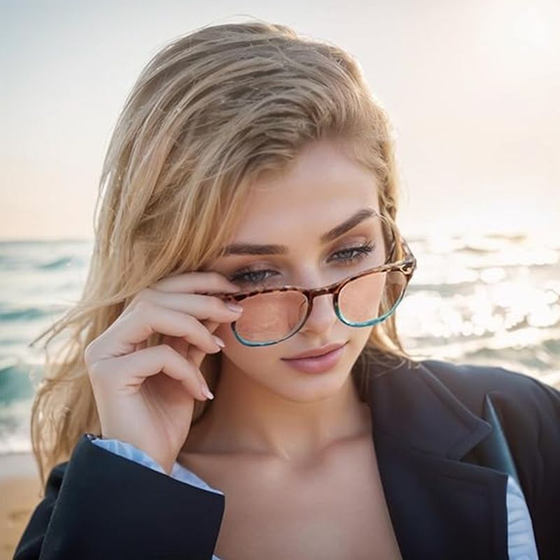 Sexiga läsglasögon med leopardmönster för kvinnor Anti-Blue Light Gradient
