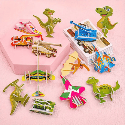 🧩Pedagogiskt 3D-pussel med tecknade figurer – 57 bitar som passar ihop med färgglada karaktärer för kreativt lärande 🎨