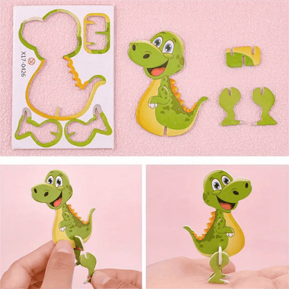 🧩Pedagogiskt 3D-pussel med tecknade figurer – 57 bitar som passar ihop med färgglada karaktärer för kreativt lärande 🎨